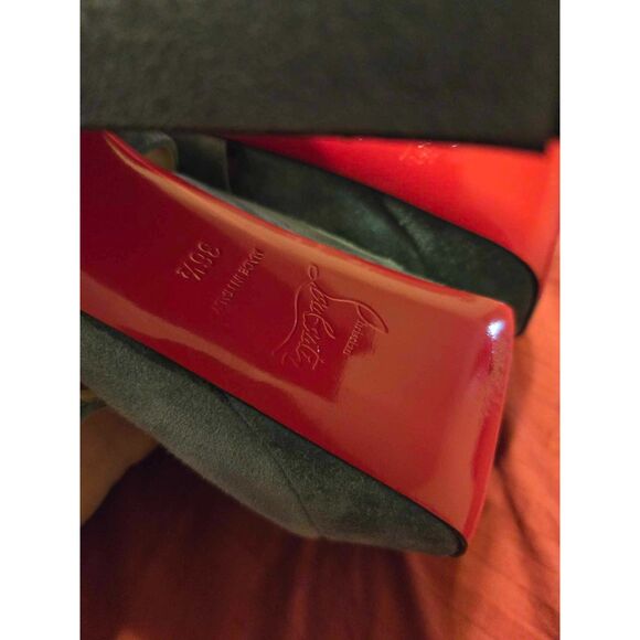 Christian Louboutin Tamila 140 MM Sandal/Clog Grey Suede 36.5 - Picture 10 of 14